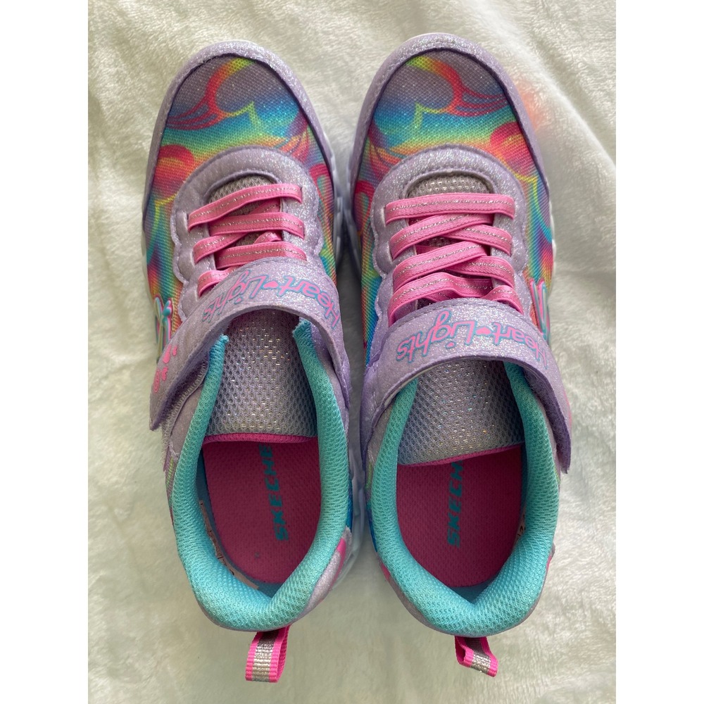 Skechers Heart Lights Rainbow Lux Girls Light Up Sneakers Purple Multi 17265LS 3